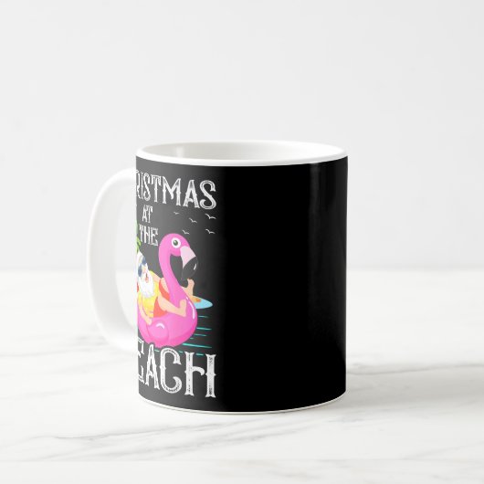 Funny Flamingo Float Santa Claus Christmas At The Kaffeetasse (Vorderseite Links)