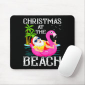 Funny Flamingo Float Santa Claus Christmas At The Mousepad (Mit Mouse)