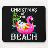 Funny Flamingo Float Santa Claus Christmas At The  Mousepad (Vorne)
