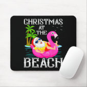 Funny Flamingo Float Santa Claus Christmas At The  Mousepad (Mit Mouse)