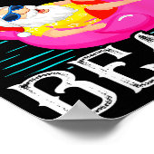 Funny Flamingo Float Santa Claus Christmas At The Poster (Ecke)