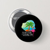 Funny Flamingo Flocking Around The Christmas Tree Button (Vorne & Hinten)