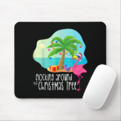 Funny Flamingo Flocking Around The Christmas Tree  Mousepad (Mit Mouse)