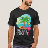 Funny Flamingo Flocking Around The Christmas Tree  T-Shirt (Vorderseite)