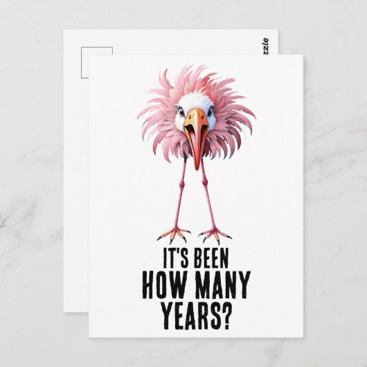 Funny Flamingo Flocking schockiert Postkarte (Vorne/Hinten)