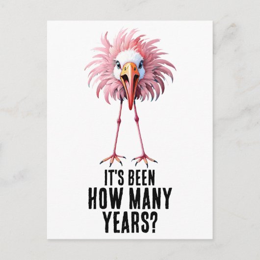 Funny Flamingo Flocking schockiert Postkarte (Vorderseite)