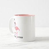 Funny Flamingo Flocking Verleihtes Geschenk Kaffee Zweifarbige Tasse (Vorderseite Links)
