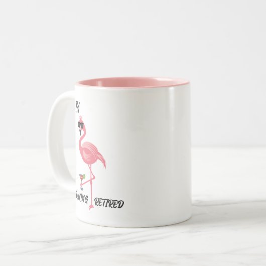 Funny Flamingo Flocking Verleihtes Geschenk Kaffee Zweifarbige Tasse (Vorderseite Links)