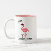 Funny Flamingo Flocking Verleihtes Geschenk Kaffee Zweifarbige Tasse (Links)