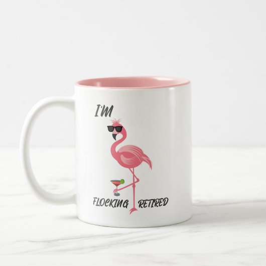 Funny Flamingo Flocking Verleihtes Geschenk Kaffee Zweifarbige Tasse (Links)