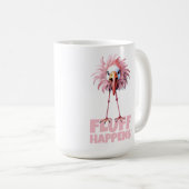 Funny Flamingo Fluff Happens Kaffeetasse (VorderseiteRechts)