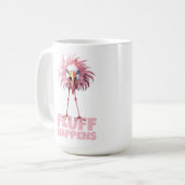 Funny Flamingo Fluff Happens Kaffeetasse (Vorderseite Links)