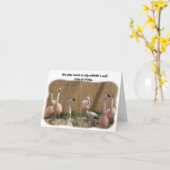 Funny Flamingo Friend Grußkarte Karte (Gelbe Blume)