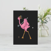 Funny Flamingo Golfing Flamingo Golf Flamingo Einladung (Stehend Vorderseite)