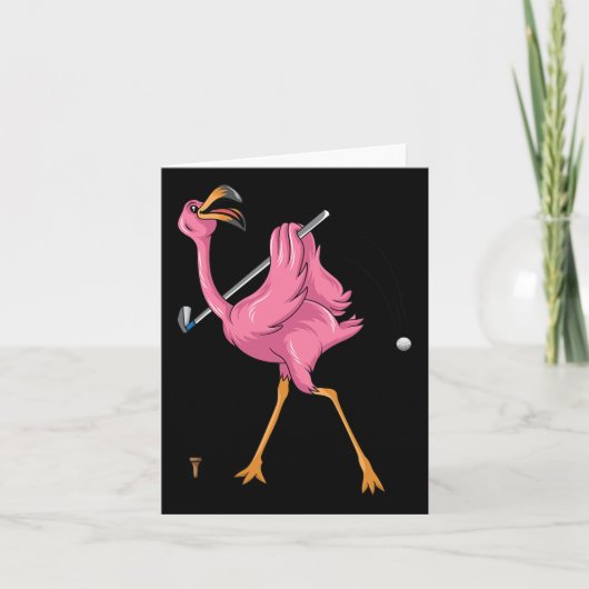 Funny Flamingo Golfing Flamingo Golf Flamingo Karte (Vorderseite)
