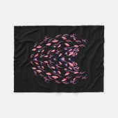 Funny Flamingo Halloween Fleecedecke (Vorderseite (Horizontal))