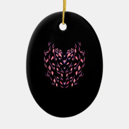 Funny Flamingo Halloween Keramik Ornament (Vorne)