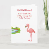 Funny Flamingo Hip Age Burn Karte (Vorderseite)