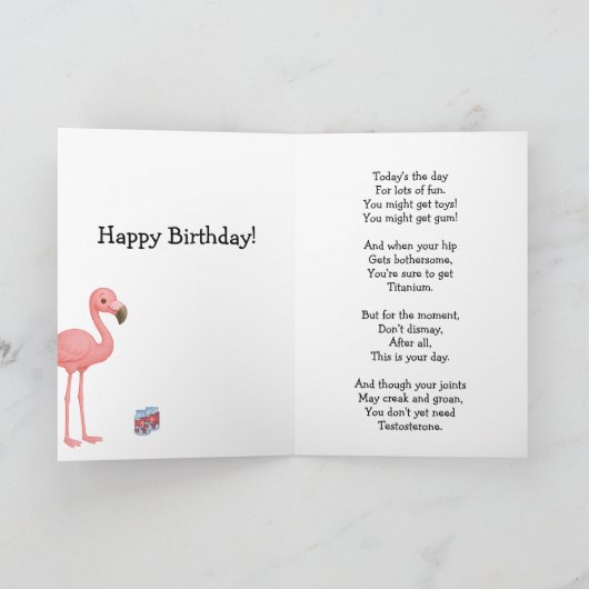 Funny Flamingo Hip Age Burn Karte (Innenseite)