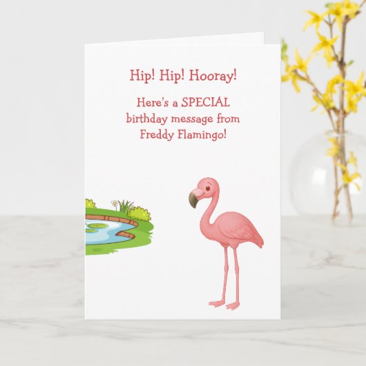Funny Flamingo Hip Age Burn Karte (Gelbe Blume)
