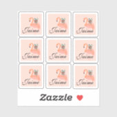 Funny Flamingo Holding Pflanze Frame Sticker (Blatt)