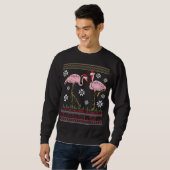 Funny Flamingo Lights Weihnachtstiere Vögel Rosa Sweatshirt (Vorne ganz)