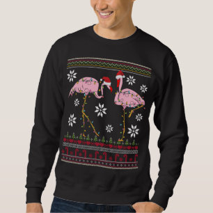 Funny Flamingo Lights Weihnachtstiere Vögel Rosa Sweatshirt