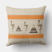 Funny Flamingo Linen Orange Streifen hinzufügen Te Kissen (Rückseite)