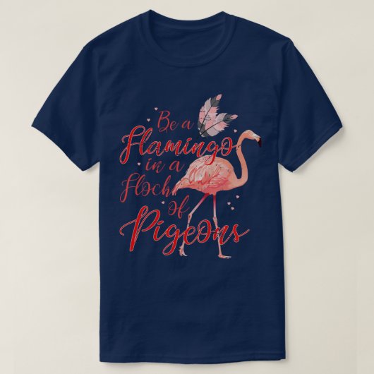 Funny Flamingo Lover Gift Pigeon Flamingo T-Shirt (Design vorne)