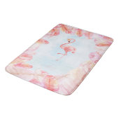 Funny Flamingo Lovers | Flamingo Feather Print Art Badematte (Schrägansicht)