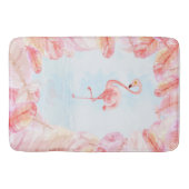Funny Flamingo Lovers | Flamingo Feather Print Art Badematte (Vorderseite)