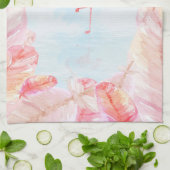 Funny Flamingo Lovers | Flamingo Feather Print Art Geschirrtuch (Gefaltet)