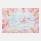 Funny Flamingo Lovers | Flamingo Feather Print Art Geschirrtuch (Horizontal)