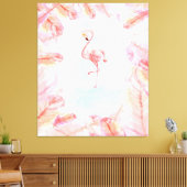 Funny Flamingo Lovers | Flamingo Feather Print Art Leinwanddruck (Insitu (Wohnzimmer))