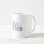 Funny Flamingo Loves Pink Flamingo Pool Float Kaffeetasse (VorderseiteRechts)