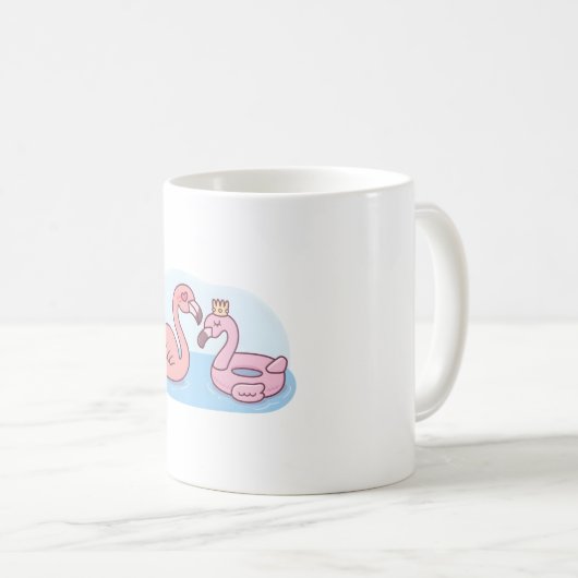 Funny Flamingo Loves Pink Flamingo Pool Float Kaffeetasse (VorderseiteRechts)