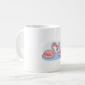 Funny Flamingo Loves Pink Flamingo Pool Float Kaffeetasse (Vorderseite Links)