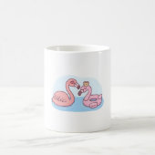 Funny Flamingo Loves Pink Flamingo Pool Float Kaffeetasse (Mittel)