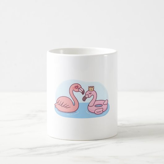 Funny Flamingo Loves Pink Flamingo Pool Float Kaffeetasse (Mittel)
