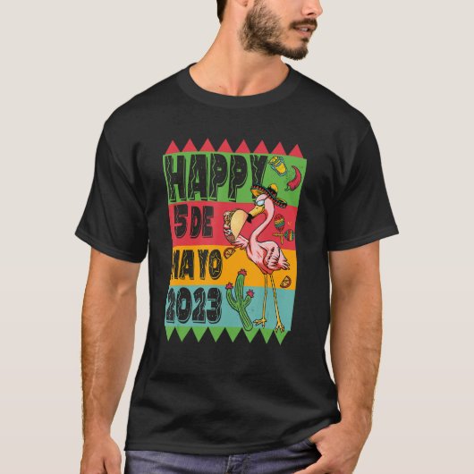 Funny Flamingo Mexican Fiesta Cinco de Mayo Taco S T-Shirt (Vorderseite)