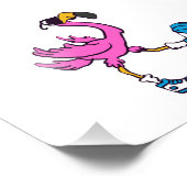 Funny Flamingo mit Sonnenbrille | Farbe wählen Fotodruck (Ecke)