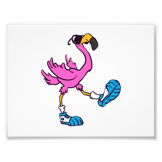 Funny Flamingo mit Sonnenbrille | Farbe wählen Fotodruck (Vorne)