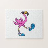 Funny Flamingo mit Sonnenbrille | Farbe wählen Puzzle (Horizontal)