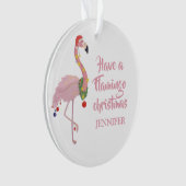 Funny Flamingo Personalisierter Weihnachtsbaum Ornament (Vorderseite)