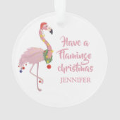 Funny Flamingo Personalisierter Weihnachtsbaum Ornament (Rückseite)