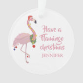 Funny Flamingo Personalisierter Weihnachtsbaum Ornament (Vorderseite)