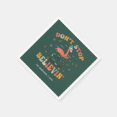 Funny Flamingo | Personalisierter Weihnachtsfeiert Serviette (Ecke)