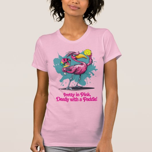 Funny Flamingo Pickleball T-Shirt (Vorderseite)
