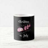 Funny Flamingo Pink Camping Weihnachten im Juli Kaffeetasse (Mittel)