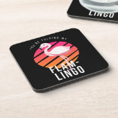Funny Flamingo Pun Getränkeuntersetzer (Linke Seite)